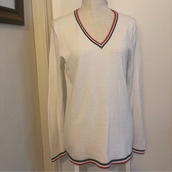 SPECIAL  # For $ 20.00  TOMMY HILFIGER 100% cotton V neck sweater - Picture 2 of 5